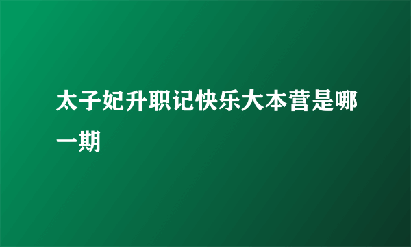 太子妃升职记快乐大本营是哪一期