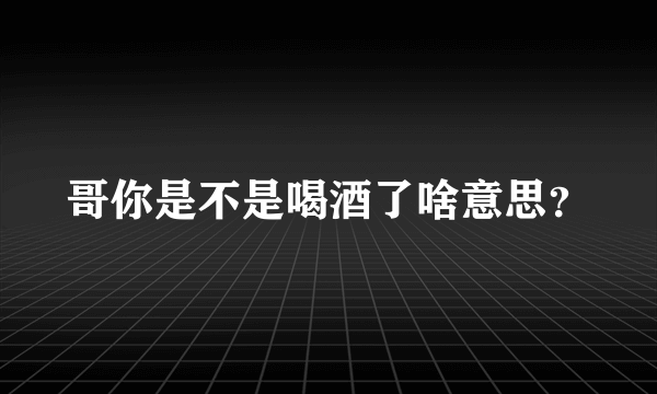 哥你是不是喝酒了啥意思？