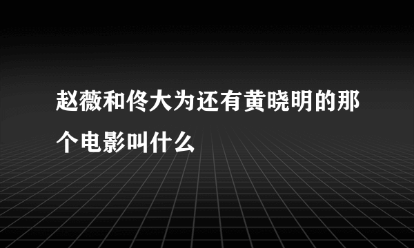 赵薇和佟大为还有黄晓明的那个电影叫什么