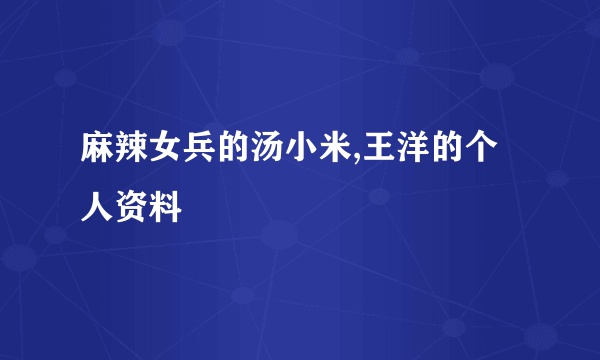 麻辣女兵的汤小米,王洋的个人资料