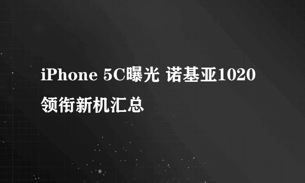 iPhone 5C曝光 诺基亚1020领衔新机汇总