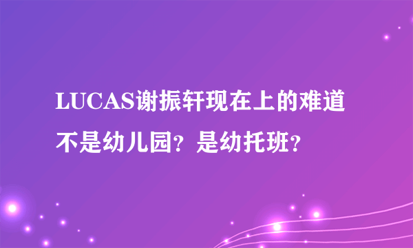 LUCAS谢振轩现在上的难道不是幼儿园？是幼托班？