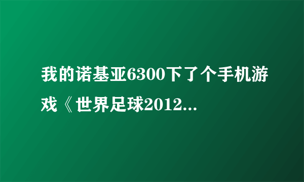 我的诺基亚6300下了个手机游戏《世界足球2012》，求详细操作方法/技巧