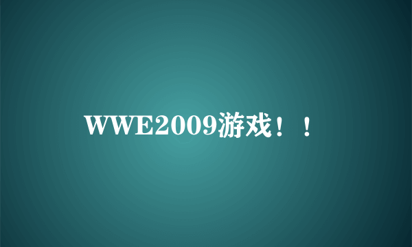 WWE2009游戏！！