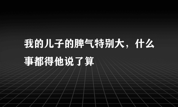 我的儿子的脾气特别大，什么事都得他说了算