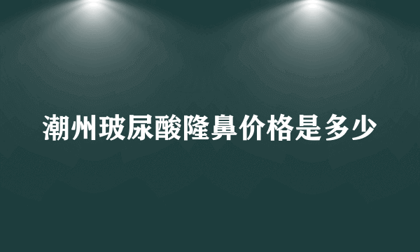 潮州玻尿酸隆鼻价格是多少