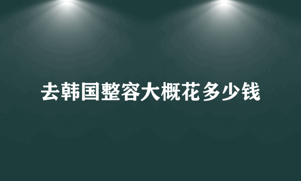 去韩国整容大概花多少钱