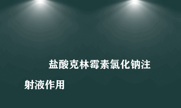 
        盐酸克林霉素氯化钠注射液作用
    