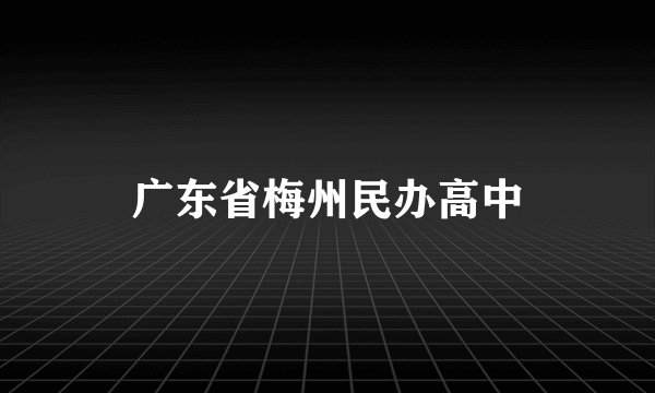 广东省梅州民办高中