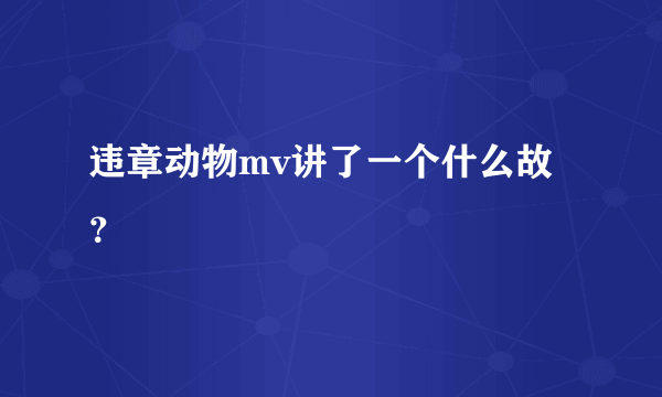 违章动物mv讲了一个什么故？