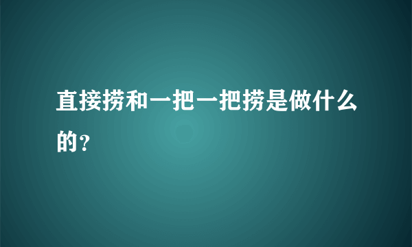 直接捞和一把一把捞是做什么的？