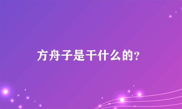 方舟子是干什么的？