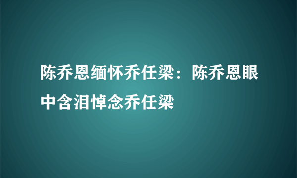 陈乔恩缅怀乔任梁：陈乔恩眼中含泪悼念乔任梁