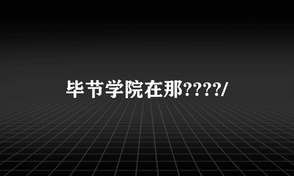 毕节学院在那????/