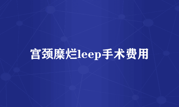 宫颈糜烂leep手术费用