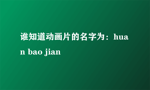 谁知道动画片的名字为：huan bao jian