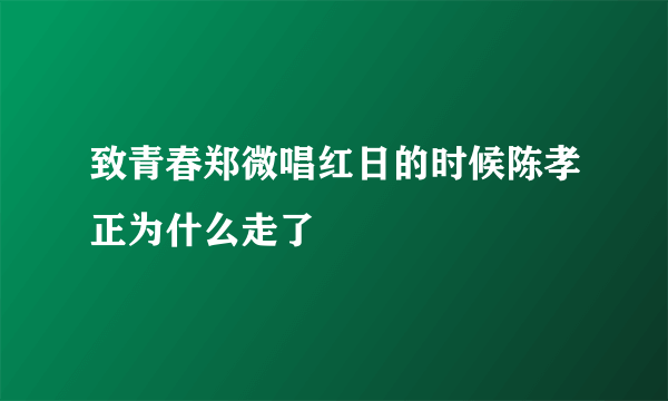 致青春郑微唱红日的时候陈孝正为什么走了