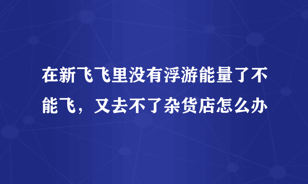 在新飞飞里没有浮游能量了不能飞，又去不了杂货店怎么办