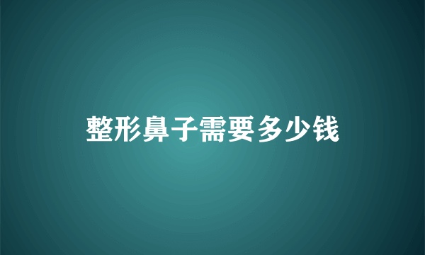 整形鼻子需要多少钱