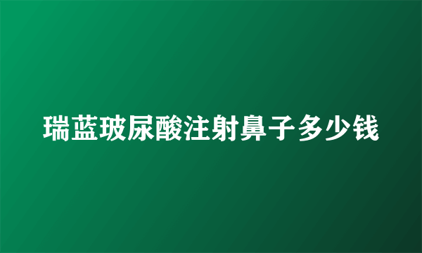 瑞蓝玻尿酸注射鼻子多少钱