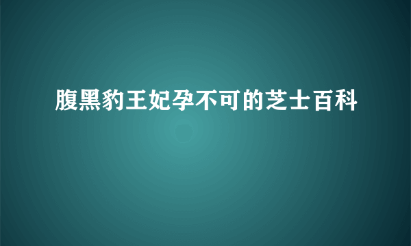 腹黑豹王妃孕不可的芝士百科