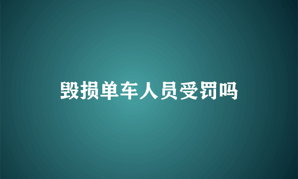 毁损单车人员受罚吗