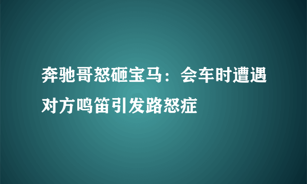 奔驰哥怒砸宝马：会车时遭遇对方鸣笛引发路怒症