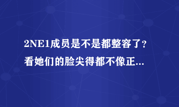 2NE1成员是不是都整容了？看她们的脸尖得都不像正常人。。