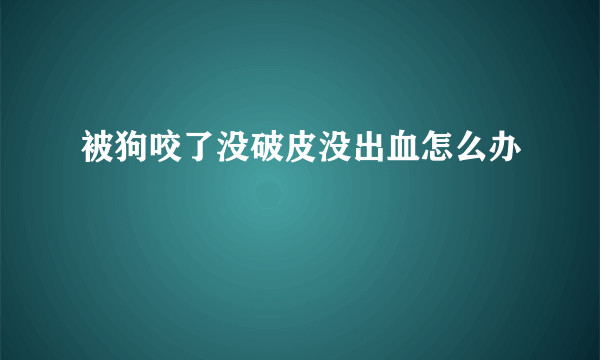 被狗咬了没破皮没出血怎么办