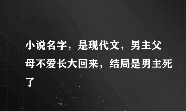 小说名字，是现代文，男主父母不爱长大回来，结局是男主死了