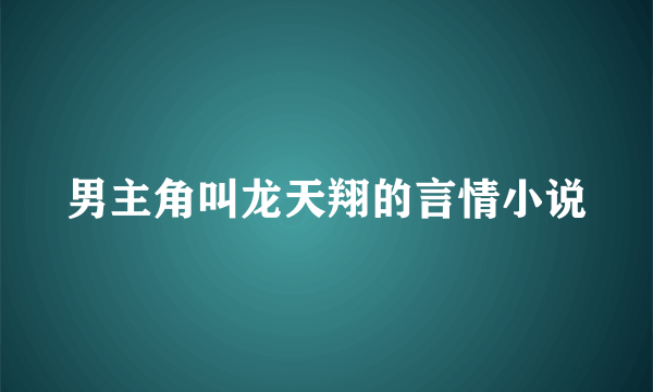 男主角叫龙天翔的言情小说