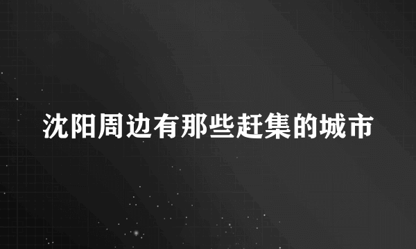 沈阳周边有那些赶集的城市