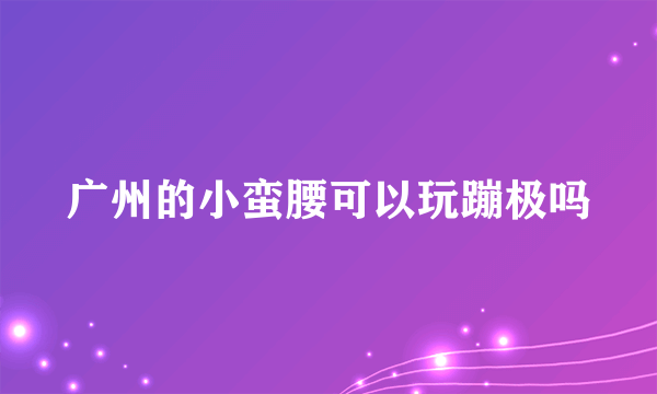 广州的小蛮腰可以玩蹦极吗