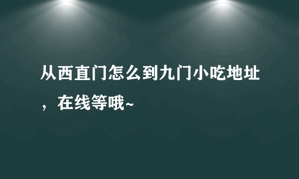 从西直门怎么到九门小吃地址，在线等哦~