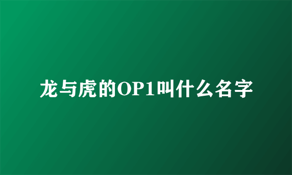 龙与虎的OP1叫什么名字