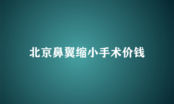 北京鼻翼缩小手术价钱