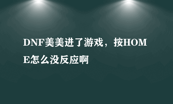 DNF美美进了游戏，按HOME怎么没反应啊