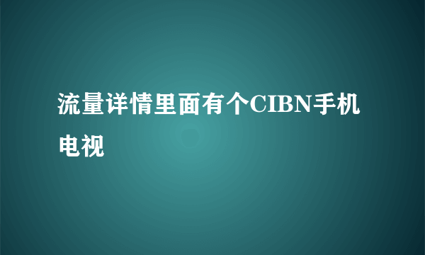 流量详情里面有个CIBN手机电视