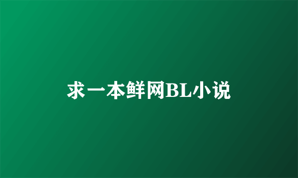 求一本鲜网BL小说