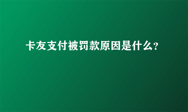 卡友支付被罚款原因是什么？