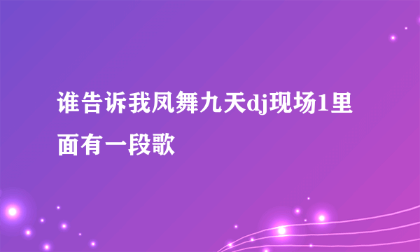 谁告诉我凤舞九天dj现场1里面有一段歌