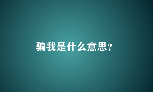 骗我是什么意思？