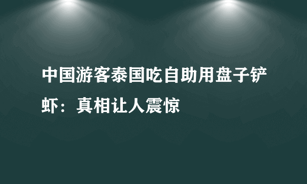 中国游客泰国吃自助用盘子铲虾：真相让人震惊