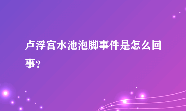 卢浮宫水池泡脚事件是怎么回事？