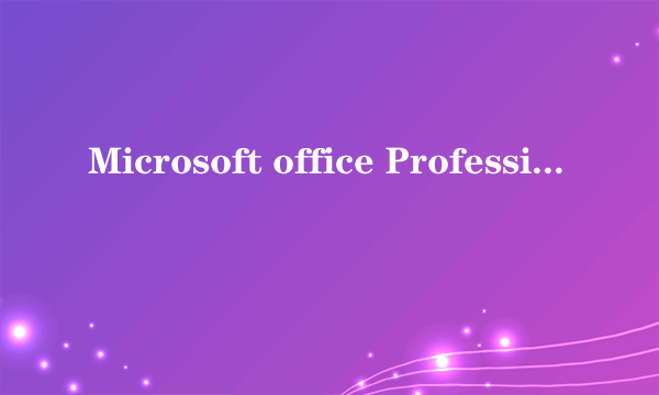 Microsoft office Professional edition是什么