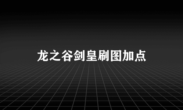 龙之谷剑皇刷图加点