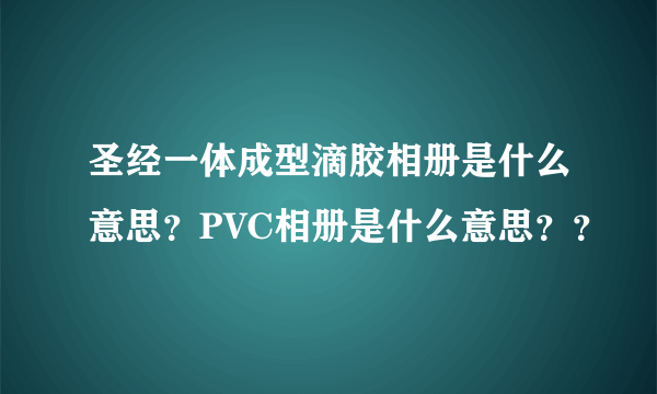 圣经一体成型滴胶相册是什么意思？PVC相册是什么意思？？