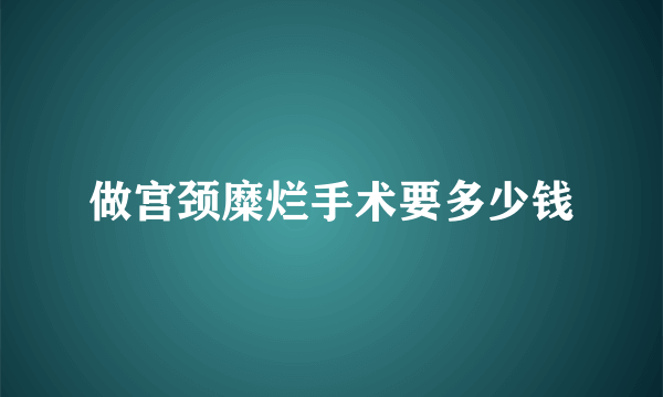 做宫颈糜烂手术要多少钱