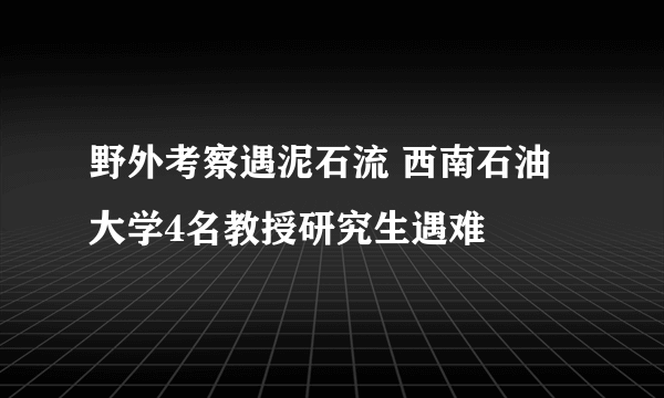 野外考察遇泥石流 西南石油大学4名教授研究生遇难