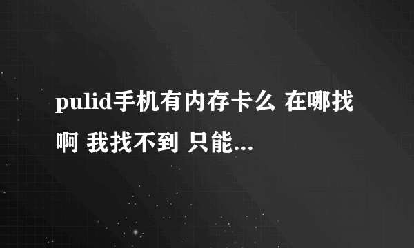 pulid手机有内存卡么 在哪找啊 我找不到 只能找到放手机卡的地方